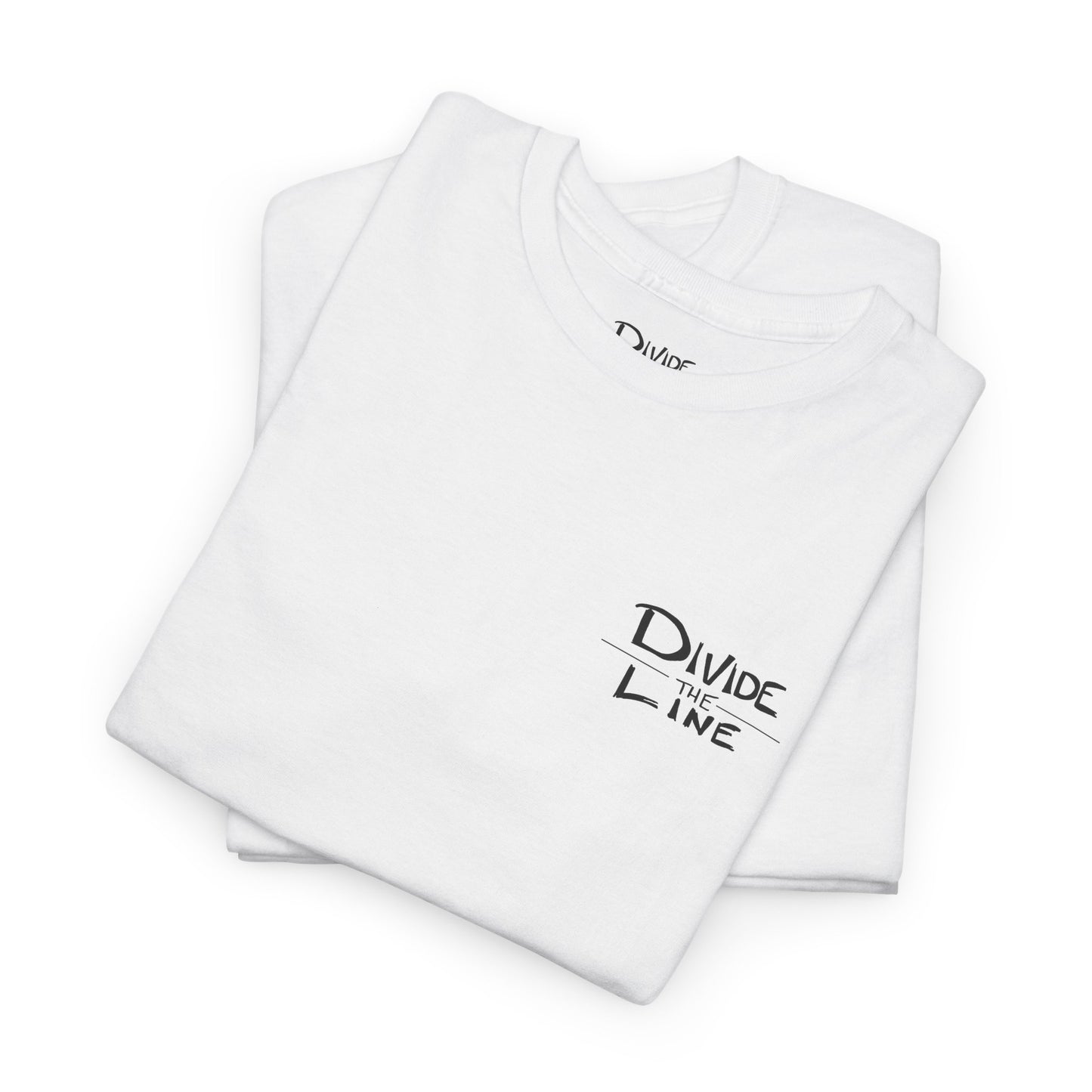 Divide the Line TV Head Artwork Unisex Heavy Cotton White Tee