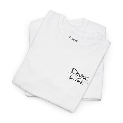 Divide the Line TV Head Artwork Unisex Heavy Cotton White Tee