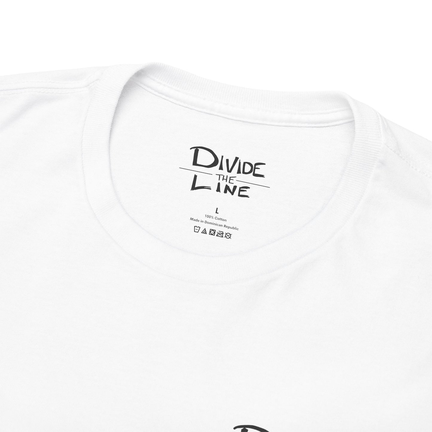 Divide the Line TV Head Artwork Unisex Heavy Cotton White Tee