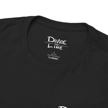 Divide the Line TV Head Artwork Unisex Heavy Cotton Black Tee